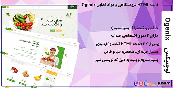 قالب HTML فروشگاهی اوجنیکس پوسته Ogenix