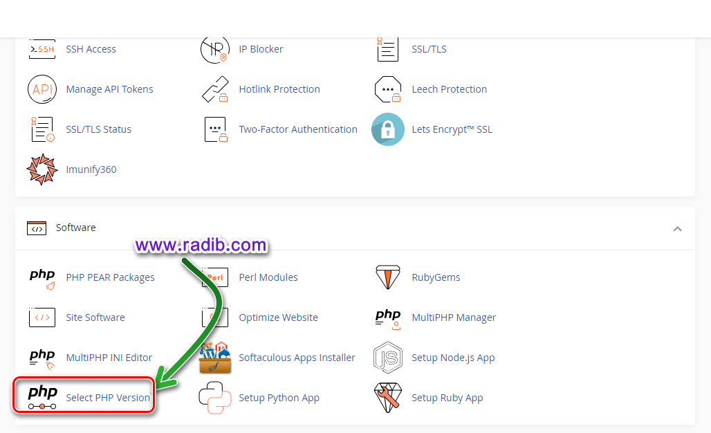 تغییر نسخه PHP در سیپنل