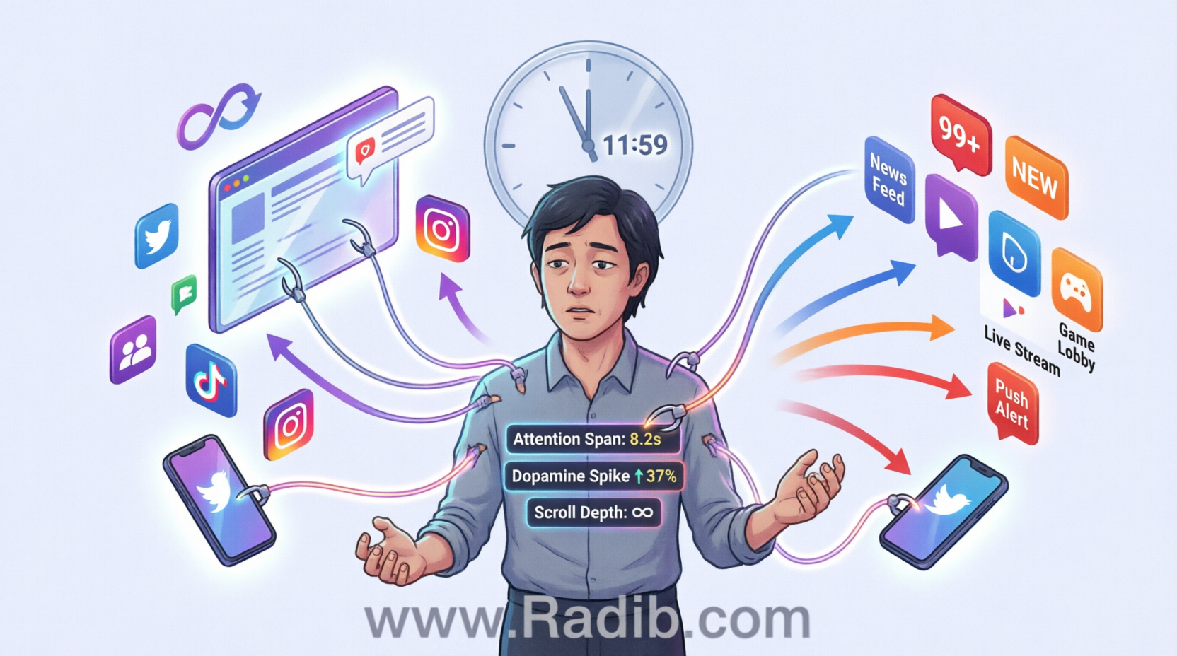 اقتصاد توجه چیست و چرا این روزها همه برای چند ثانیه از وقت شما رقابت می‌کنند؟